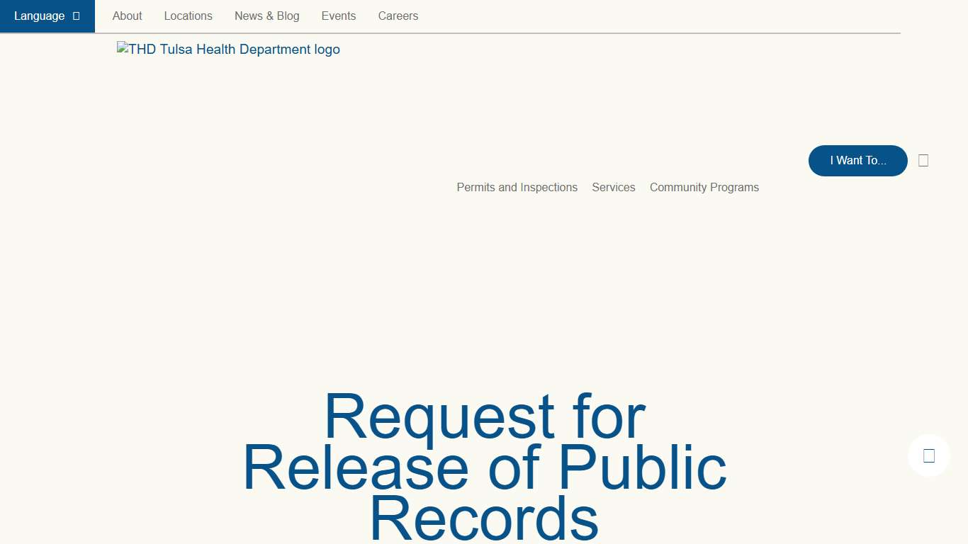 Request for Release of Public Records - Tulsa Health Department