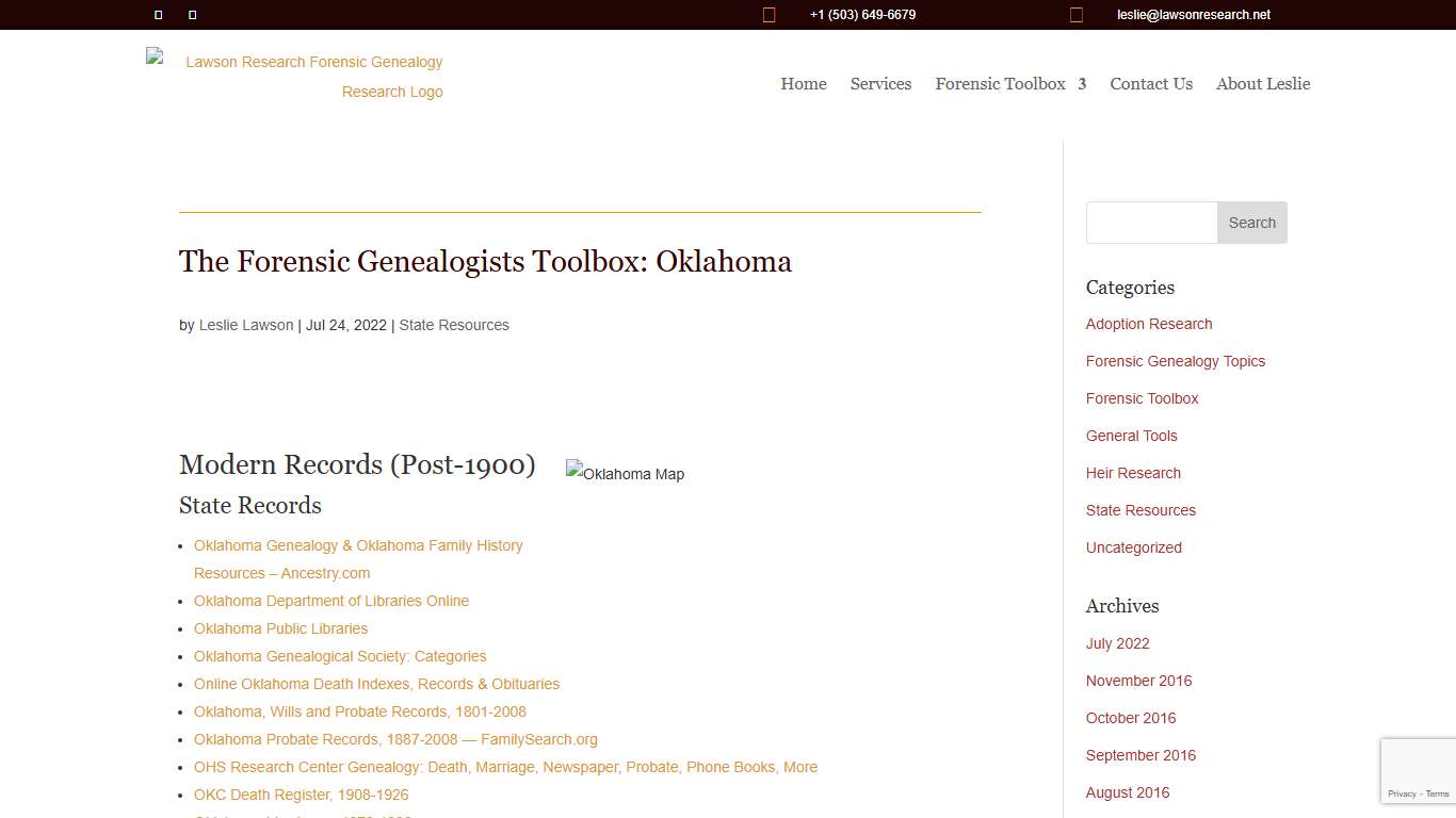 The Forensic Genealogists Toolbox: Oklahoma Lawson Research