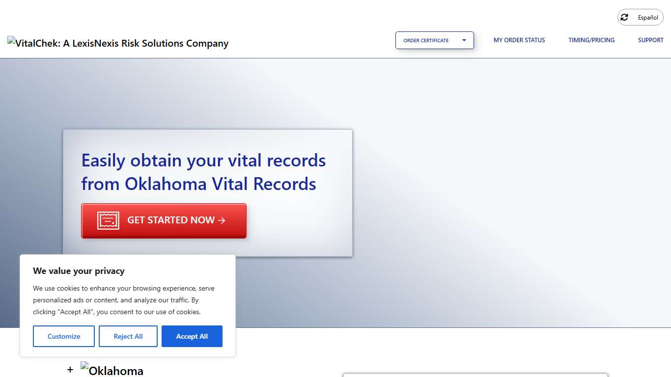 Oklahoma Vital Records (OK) Order Certificates - VitalChek